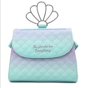Loungefly Disney Little Mermaid Ombre Scales Shell Crossbody Bag and Wallet Set